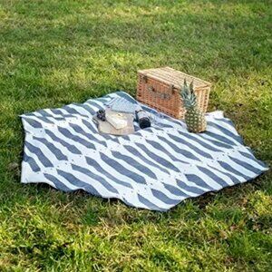 Zestt Organics 100% Organic Cotton Hex Picnic Throw Beige 72"